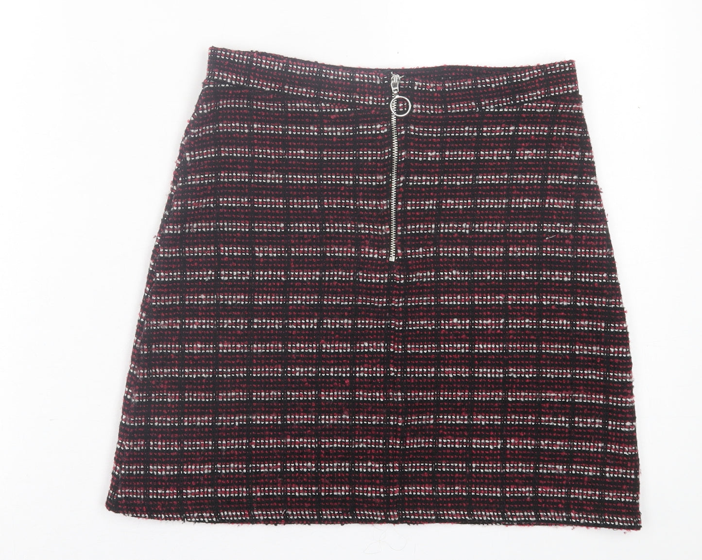 primarkq Womens Purple Geometric Cotton A-Line Skirt Size 8   Zip