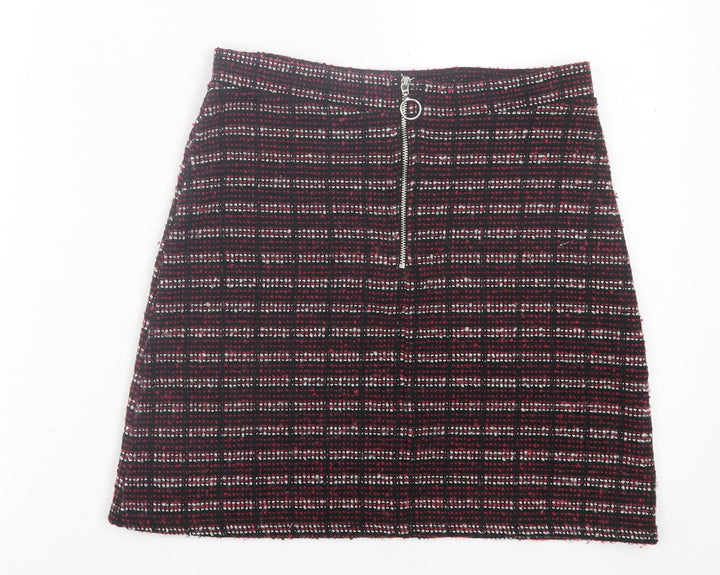 primarkq Womens Purple Geometric Cotton A-Line Skirt Size 8   Zip