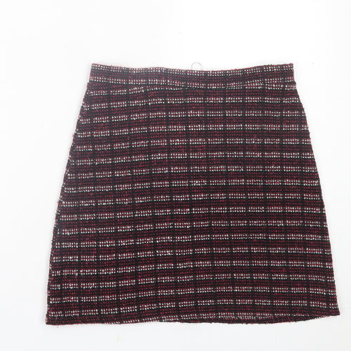 primarkq Womens Purple Geometric Cotton A-Line Skirt Size 8   Zip