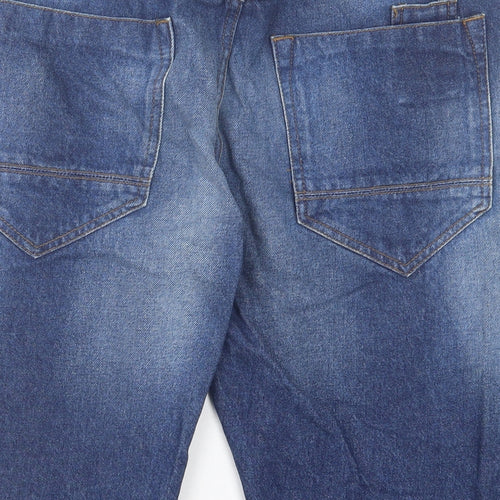 full english Mens Blue  Cotton Bermuda Shorts Size 36 in L14 in Regular Button