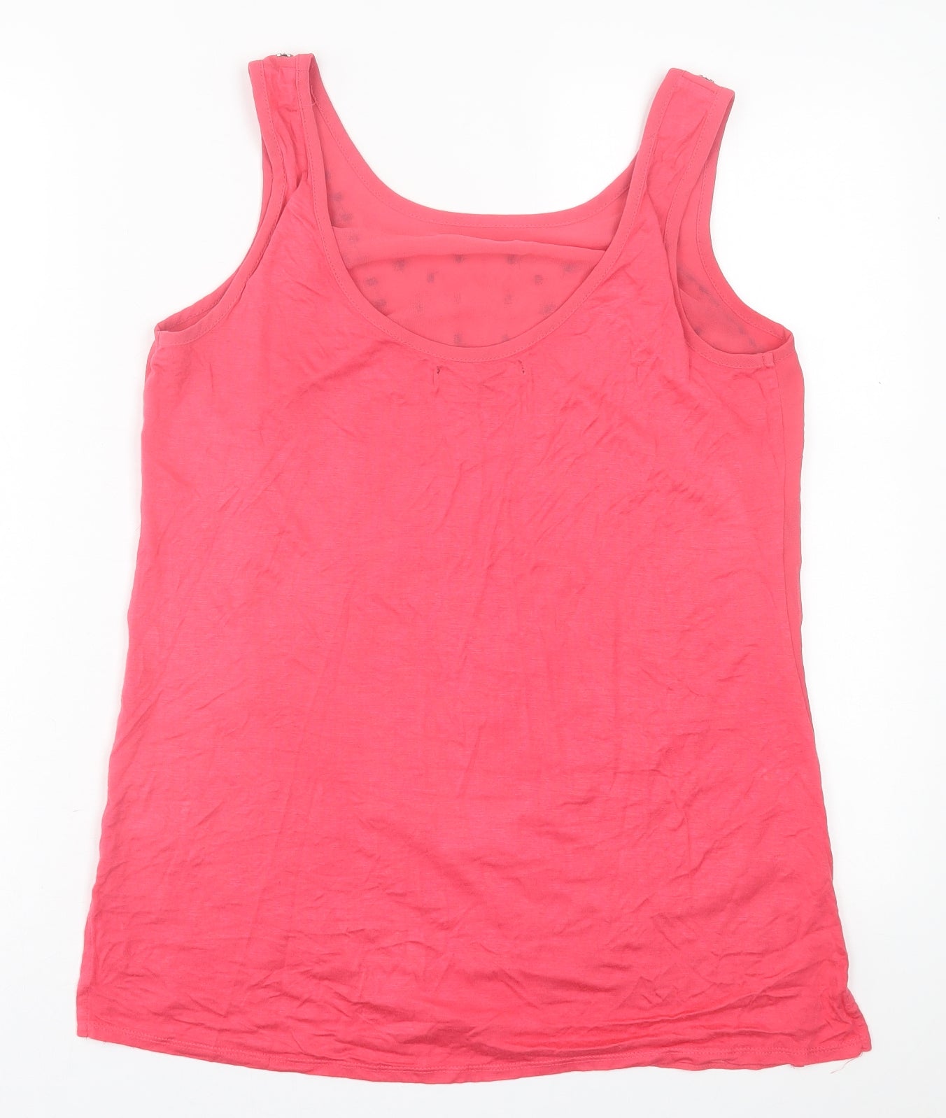 NEXT Womens Pink  Polyester Basic Tank Size 10 Scoop Neck