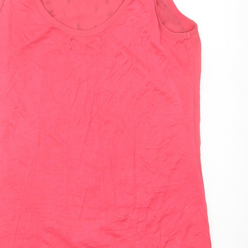 NEXT Womens Pink  Polyester Basic Tank Size 10 Scoop Neck