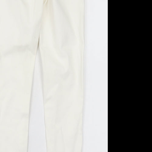 NEXT Womens White  Cotton Skinny Jeans Size 10 L26 in Regular Button