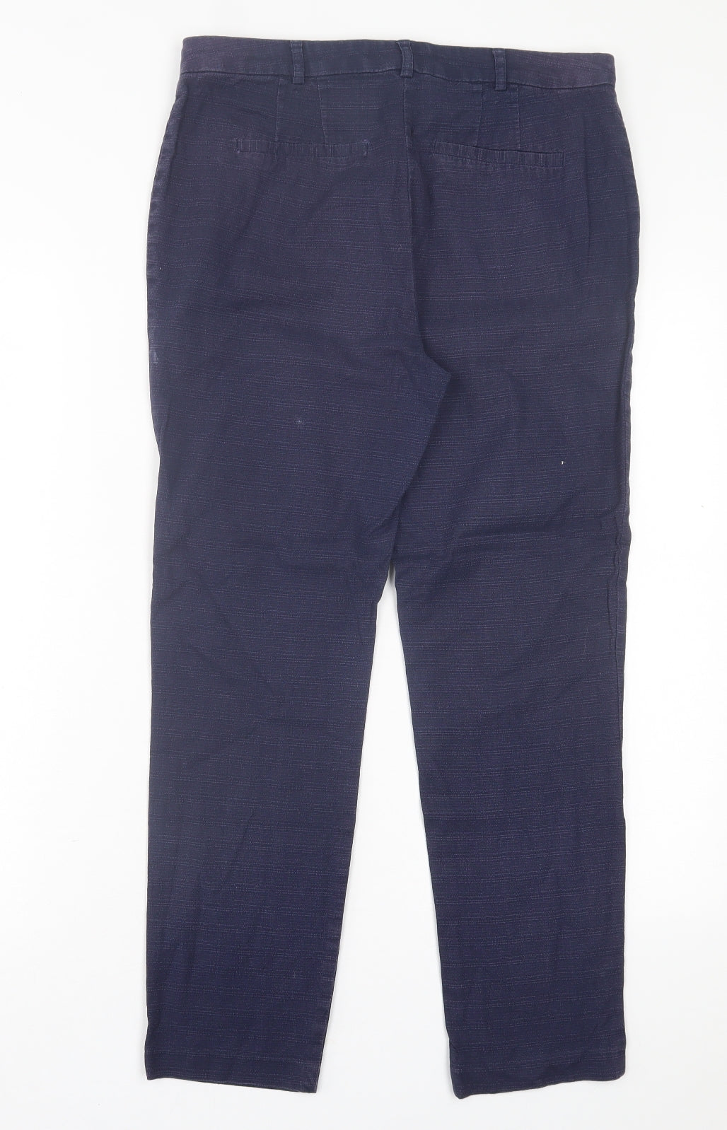 NEXT Womens Blue  Cotton Trousers  Size 10 L26 in Regular Hook & Eye
