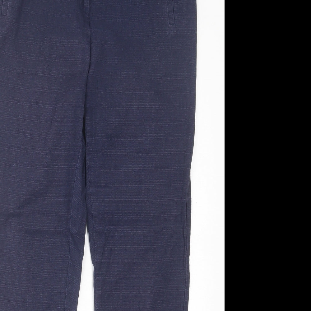 NEXT Womens Blue  Cotton Trousers  Size 10 L26 in Regular Hook & Eye