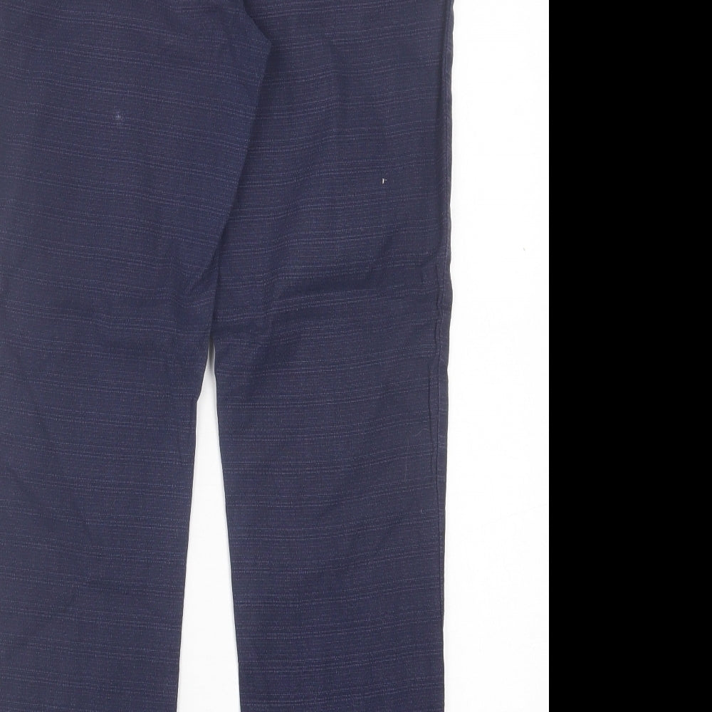 NEXT Womens Blue  Cotton Trousers  Size 10 L26 in Regular Hook & Eye