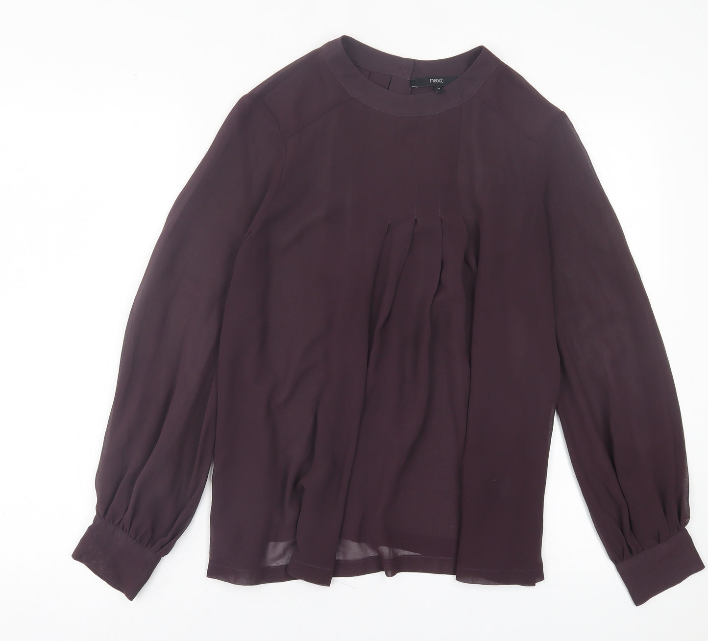 NEXT Womens Purple  Polyester Basic Blouse Size 12 Crew Neck