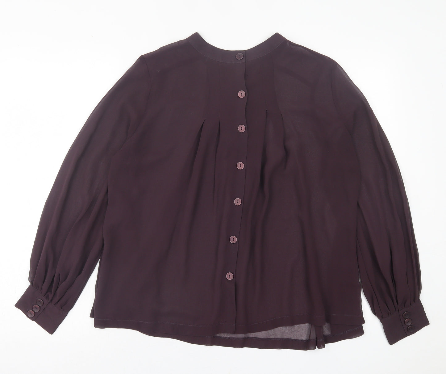NEXT Womens Purple  Polyester Basic Blouse Size 12 Crew Neck
