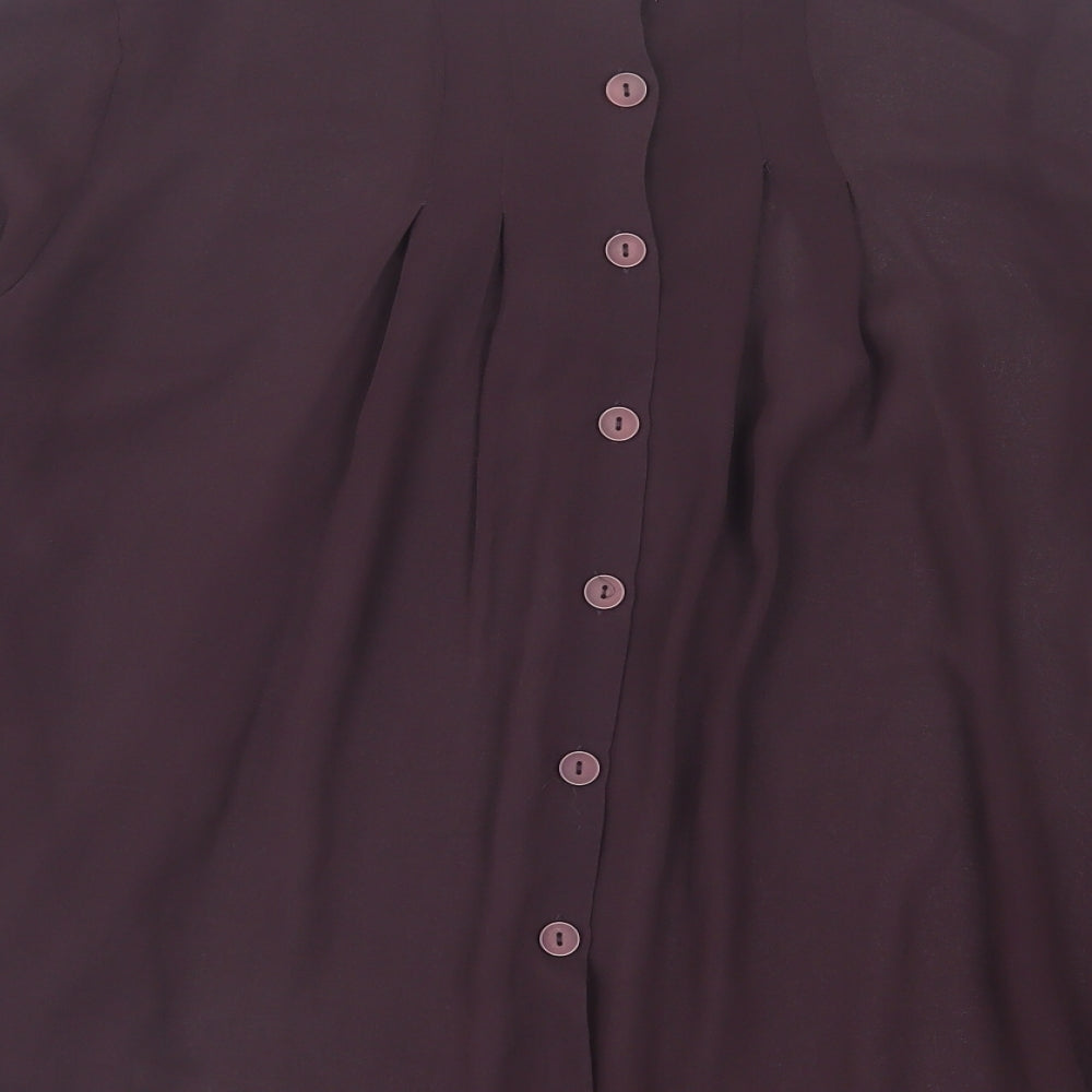 NEXT Womens Purple  Polyester Basic Blouse Size 12 Crew Neck