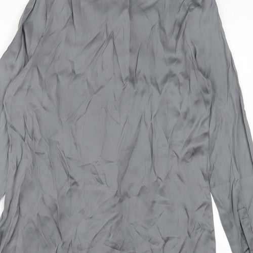 NEXT Womens Grey  Polyester Basic Button-Up Size 10 Crew Neck
