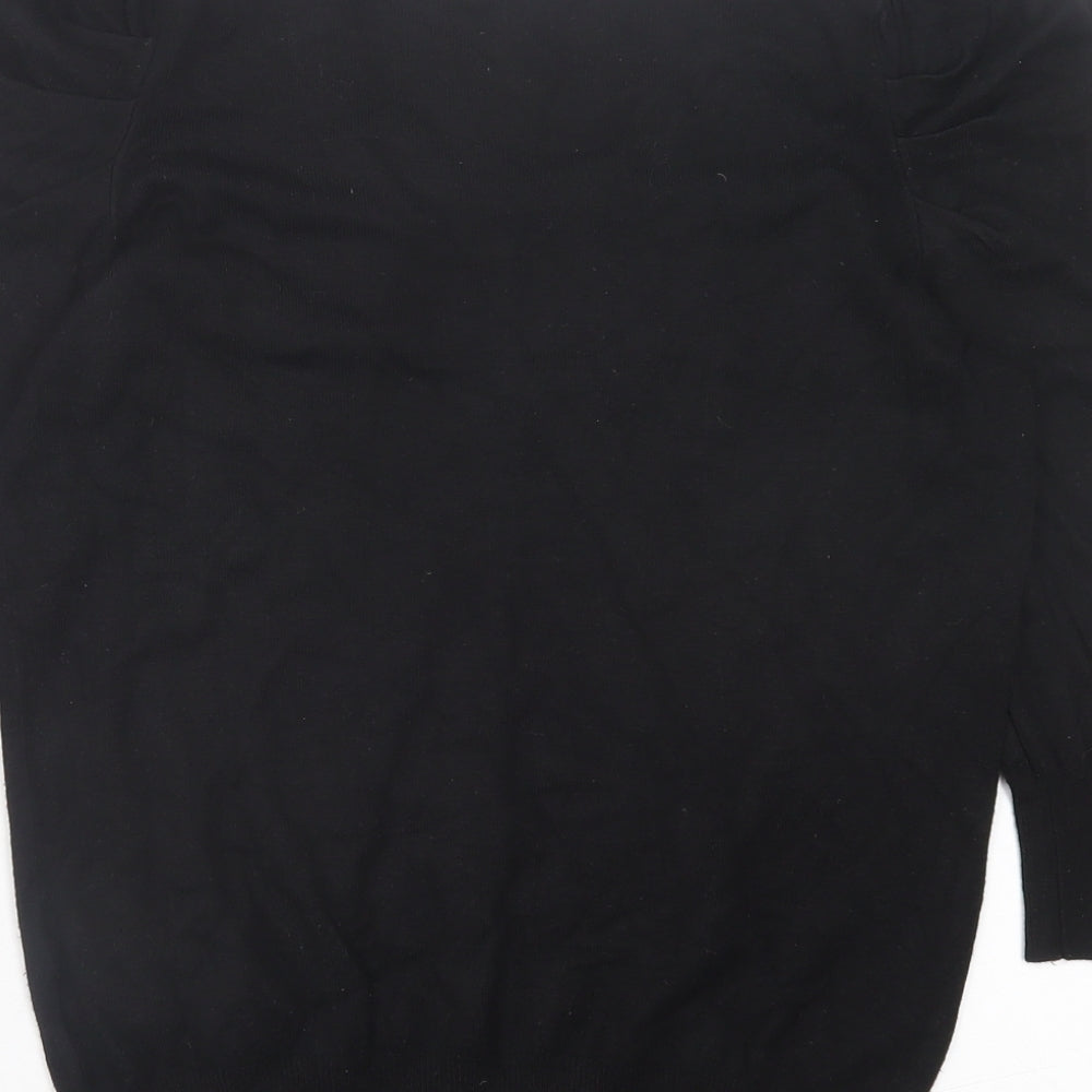 F&F Womens Black  Viscose Basic T-Shirt Size 10 Crew Neck