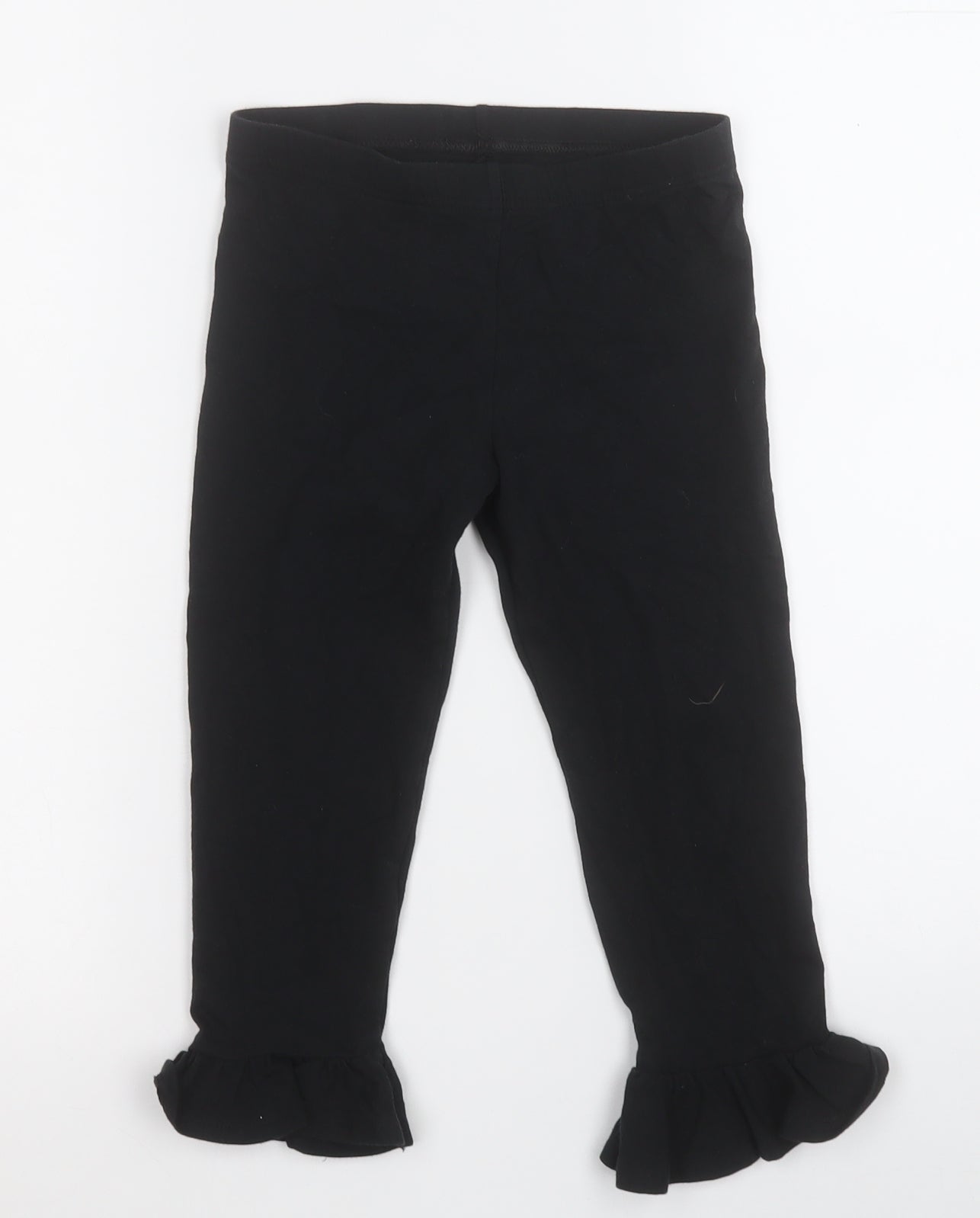 F&F Girls Black  Cotton Cropped Trousers Size 9-10 Years  Regular Pullover