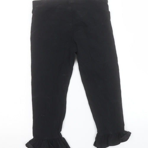 F&F Girls Black  Cotton Cropped Trousers Size 9-10 Years  Regular Pullover