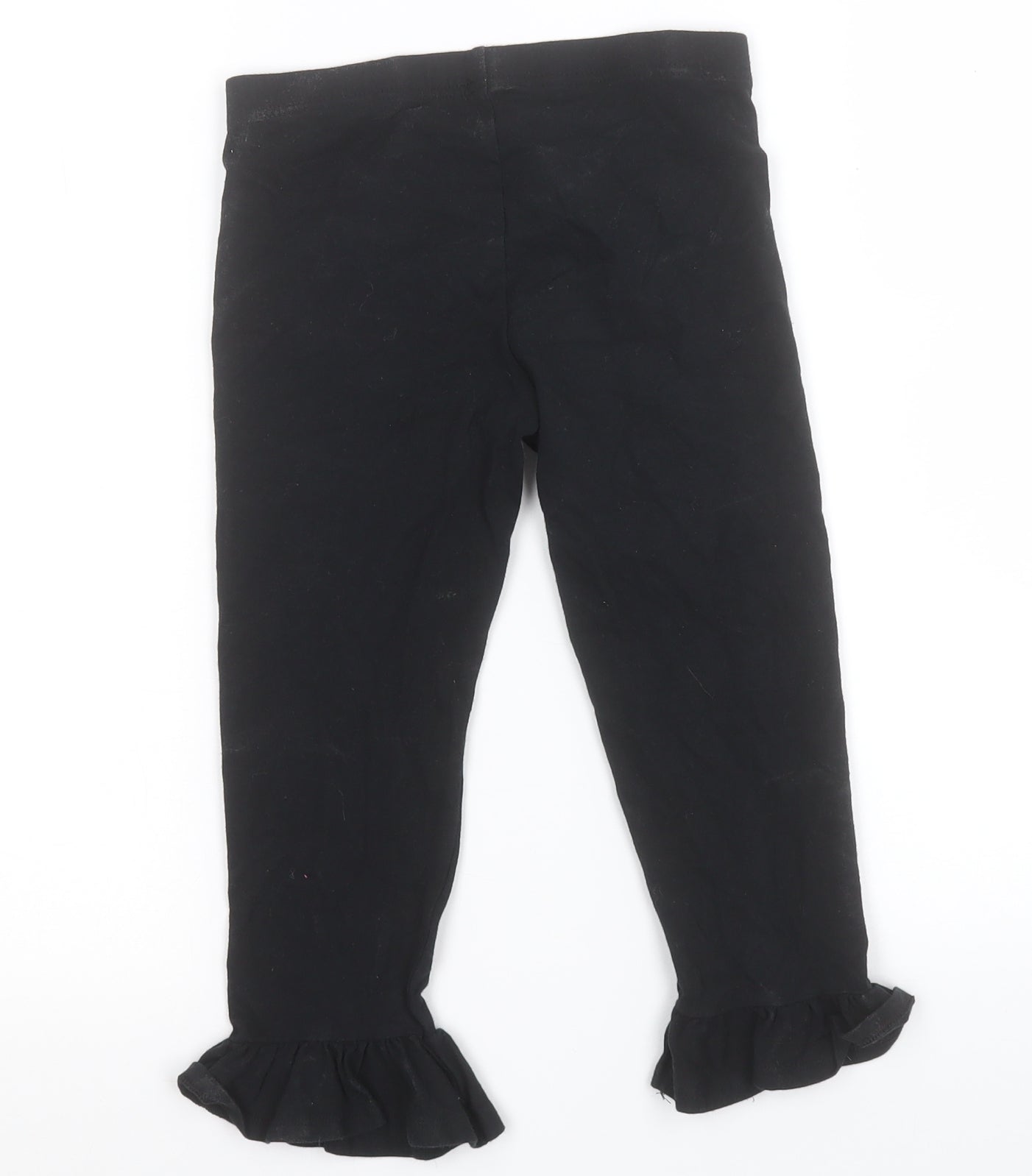 F&F Girls Black  Cotton Cropped Trousers Size 9-10 Years  Regular Pullover