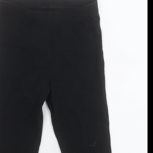 F&F Girls Black  Cotton Cropped Trousers Size 9-10 Years  Regular Pullover