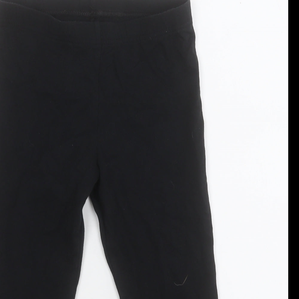 F&F Girls Black  Cotton Cropped Trousers Size 9-10 Years  Regular Pullover