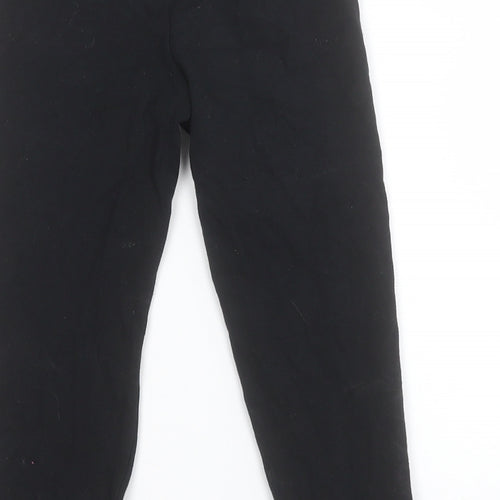 F&F Girls Black  Cotton Cropped Trousers Size 9-10 Years  Regular Pullover