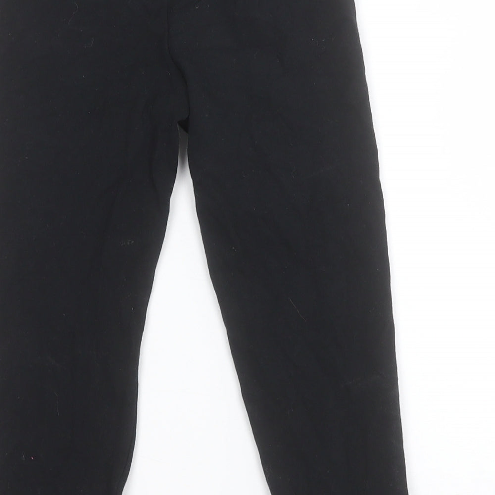 F&F Girls Black  Cotton Cropped Trousers Size 9-10 Years  Regular Pullover