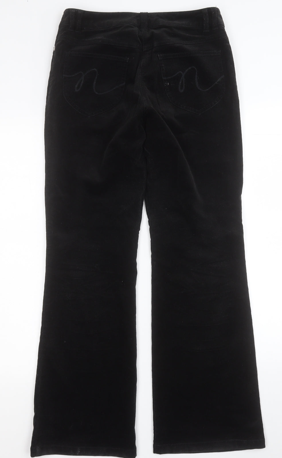 NEXT Womens Black  Cotton Trousers  Size 8 L30 in Regular Button