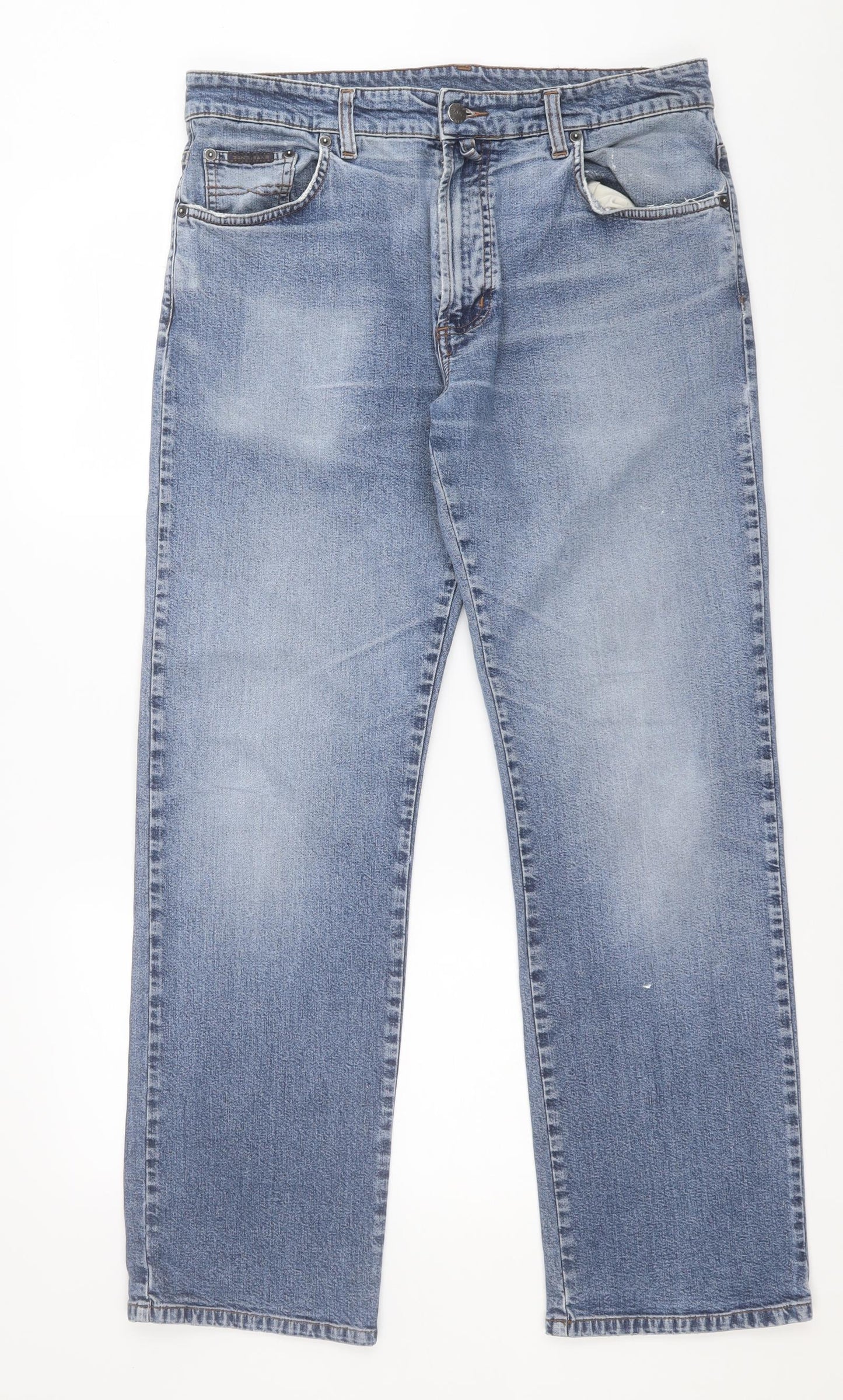 GANT Mens Blue  Cotton Straight Jeans Size 35 in L32 in Regular Button