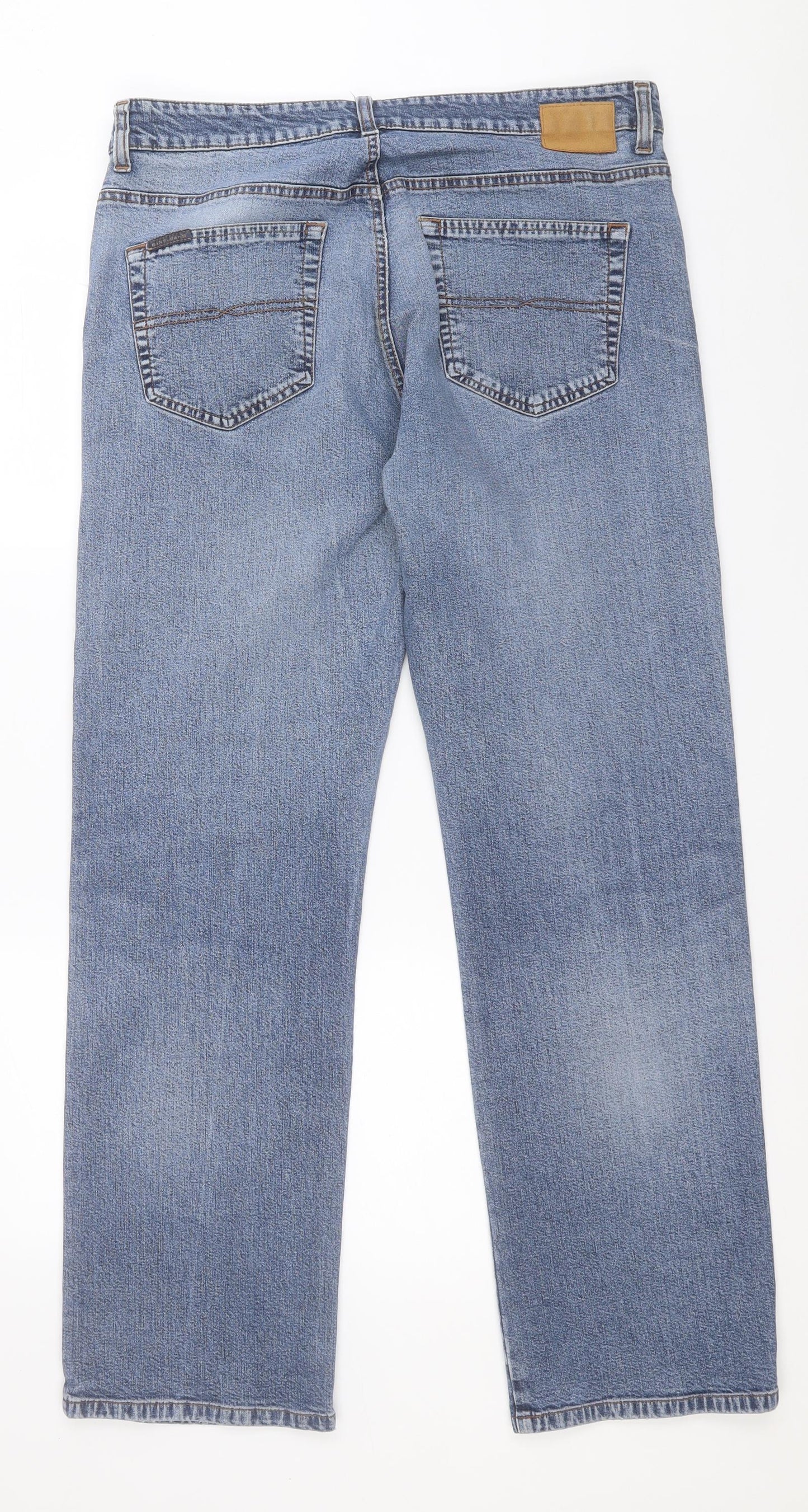 GANT Mens Blue  Cotton Straight Jeans Size 35 in L32 in Regular Button