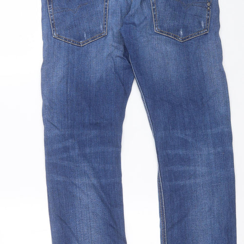 Diesel Mens Blue  Cotton Straight Jeans Size 30 in L32 in Regular Button