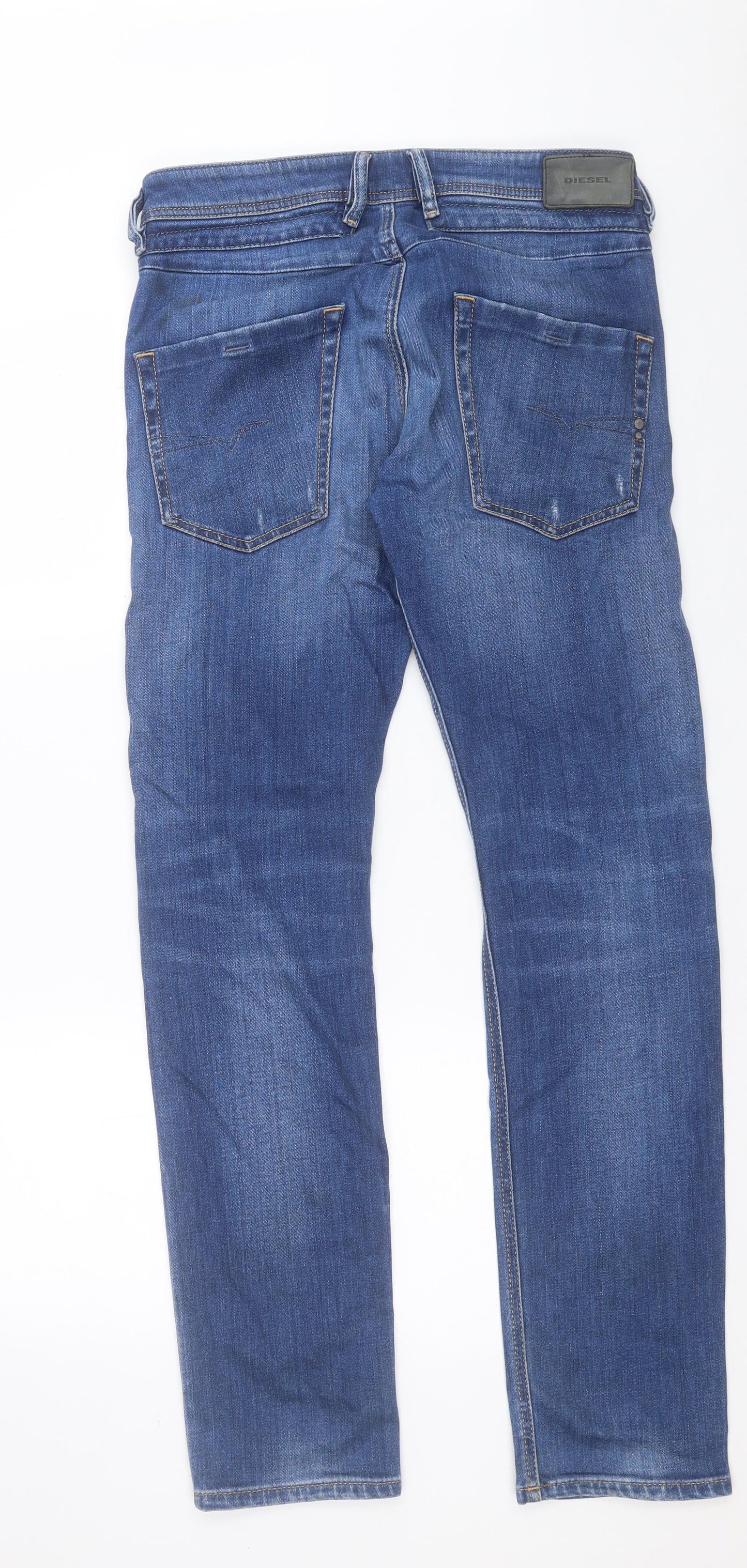 Diesel Mens Blue  Cotton Straight Jeans Size 30 in L32 in Regular Button