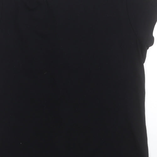 Marks and Spencer Womens Black  Cotton Basic T-Shirt Size 18 Scoop Neck