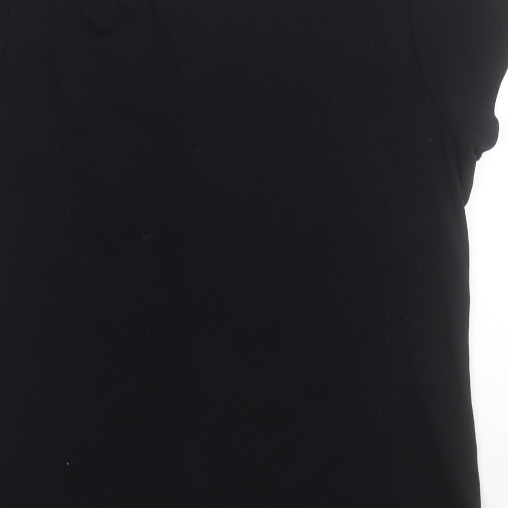 Marks and Spencer Womens Black  Cotton Basic T-Shirt Size 18 Scoop Neck