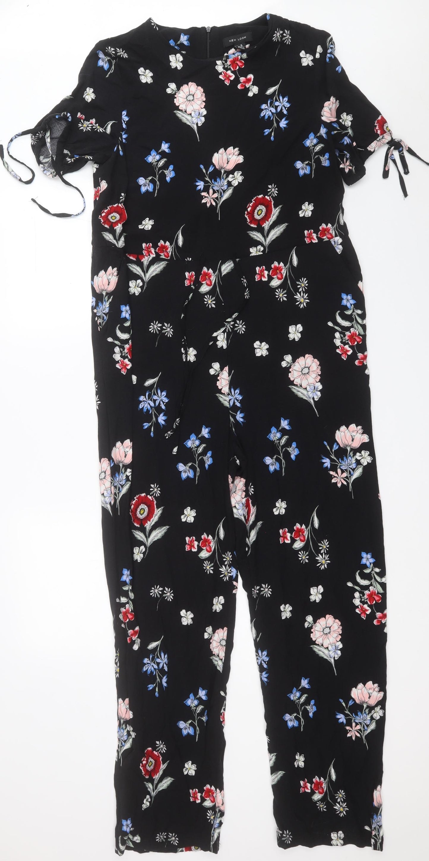 New Look Womens Multicoloured Floral Viscose Jumpsuit One-Piece Size 10  Zip
