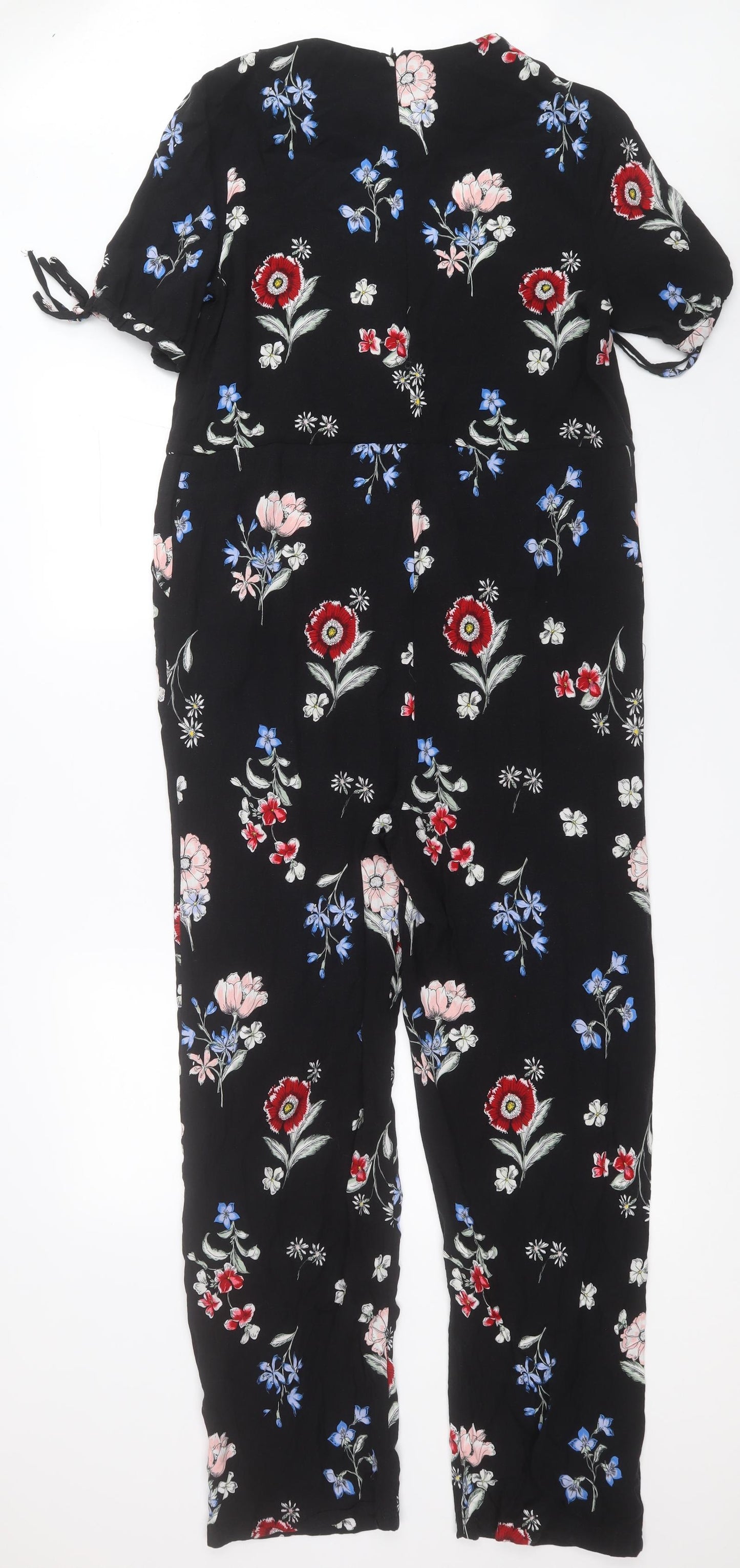 New Look Womens Multicoloured Floral Viscose Jumpsuit One-Piece Size 10  Zip
