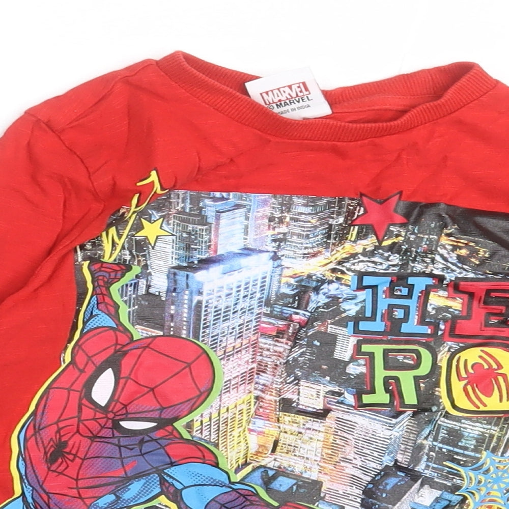 F&F Boys Red  Cotton Basic Casual Size 5-6 Years Crew Neck Pullover - Spiderman