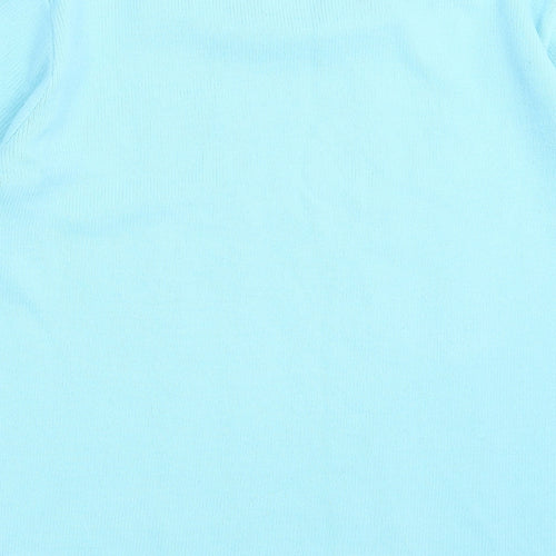 Preworn Womens Blue  Acrylic Basic T-Shirt Size S Crew Neck
