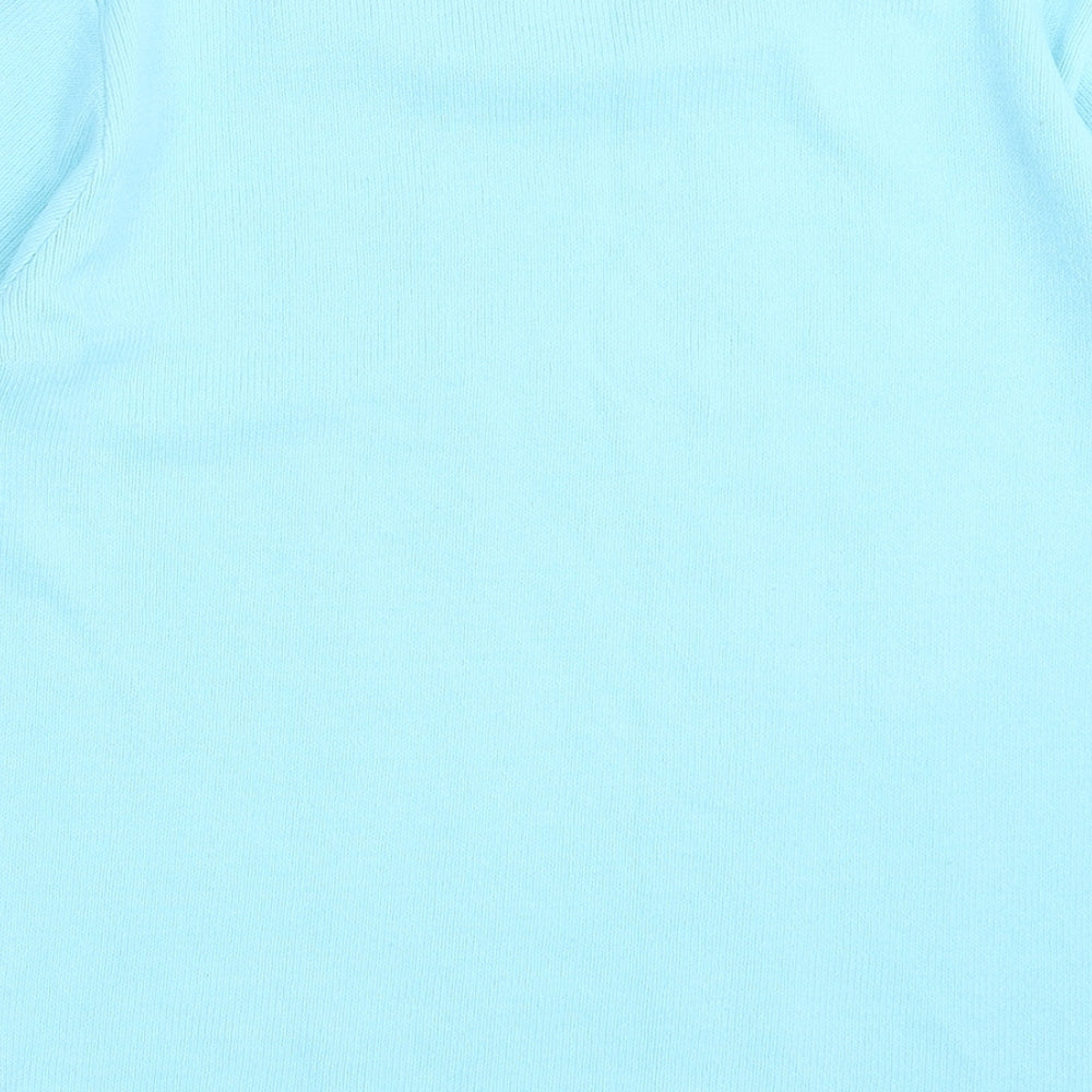 Preworn Womens Blue  Acrylic Basic T-Shirt Size S Crew Neck