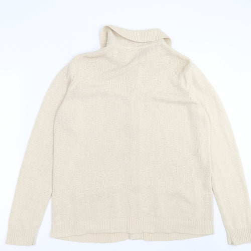 Berkertex Womens Beige Collared  Acrylic Cardigan Jumper Size 14