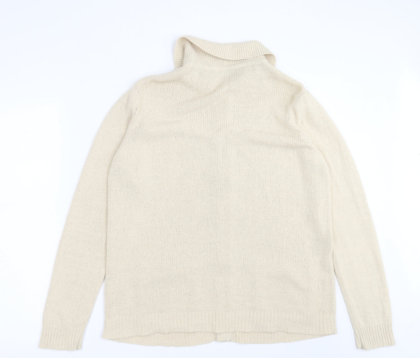 Berkertex Womens Beige Collared  Acrylic Cardigan Jumper Size 14