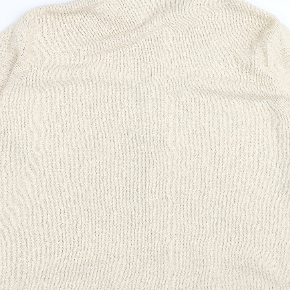 Berkertex Womens Beige Collared  Acrylic Cardigan Jumper Size 14