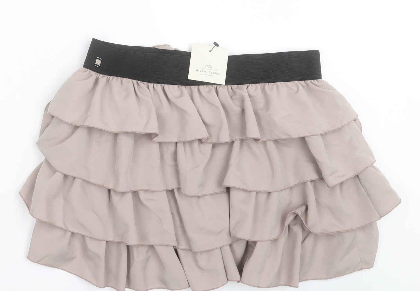 River Island Womens Beige  Polyester A-Line Skirt Size 14
