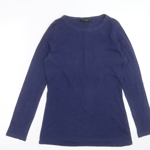 Dorothy Perkins Womens Blue  Cotton Basic T-Shirt Size 14 Crew Neck