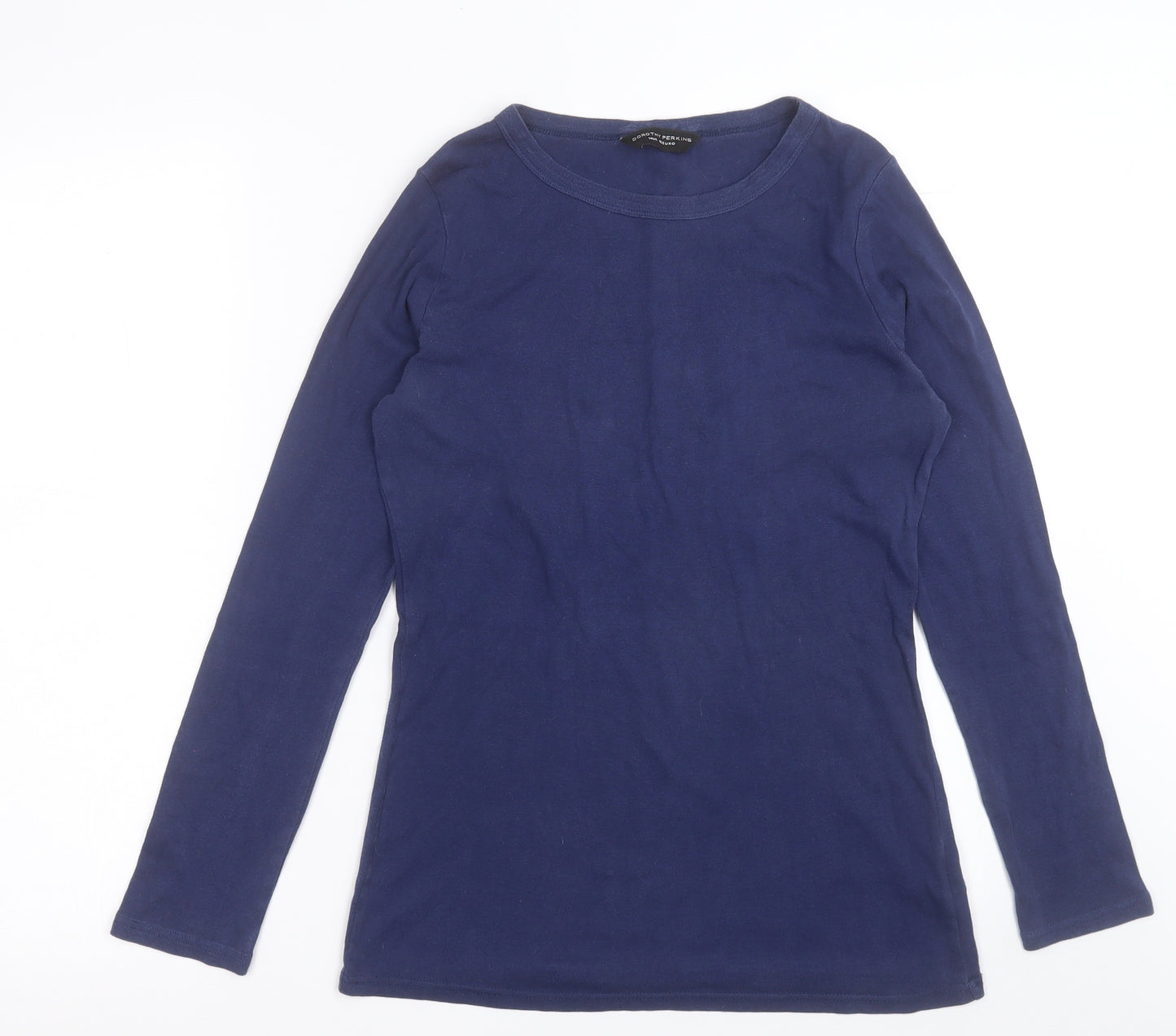 Dorothy Perkins Womens Blue  Cotton Basic T-Shirt Size 14 Crew Neck