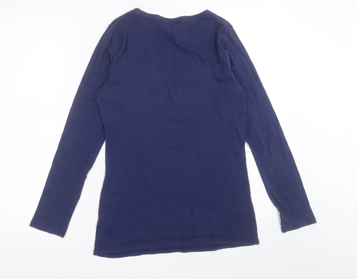Dorothy Perkins Womens Blue  Cotton Basic T-Shirt Size 14 Crew Neck