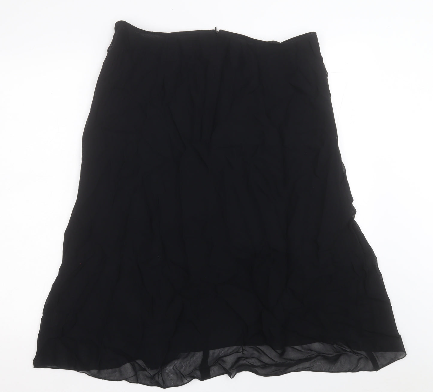 Wallis Womens Black  Viscose A-Line Skirt Size 16   Zip