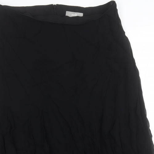 Wallis Womens Black  Viscose A-Line Skirt Size 16   Zip