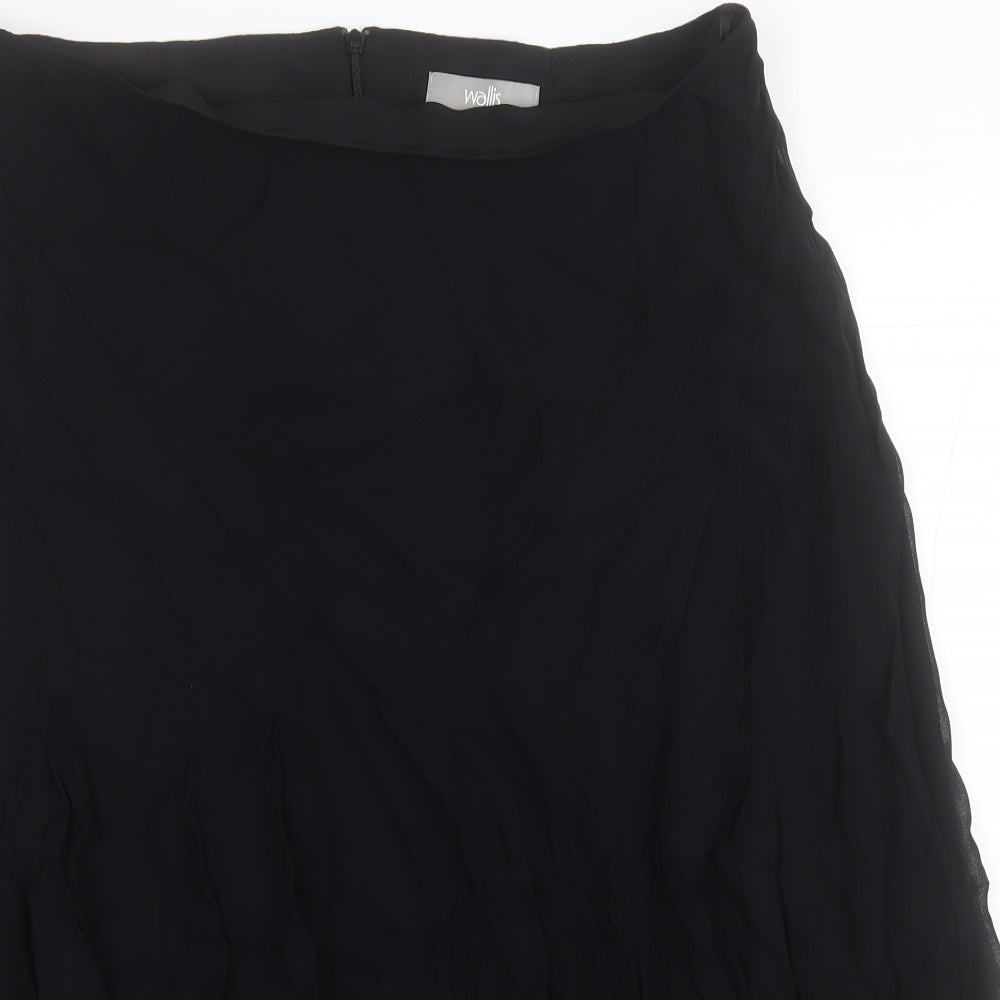 Wallis Womens Black  Viscose A-Line Skirt Size 16   Zip