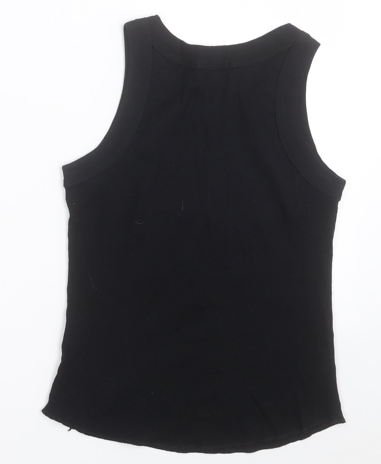Stark Womens Black  Cotton Basic Tank Size 14 Crew Neck