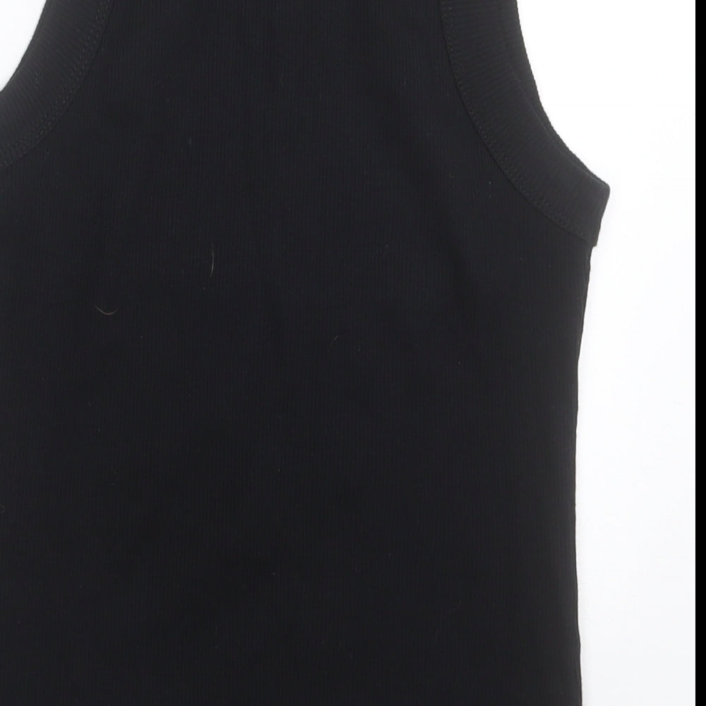 Stark Womens Black  Cotton Basic Tank Size 14 Crew Neck