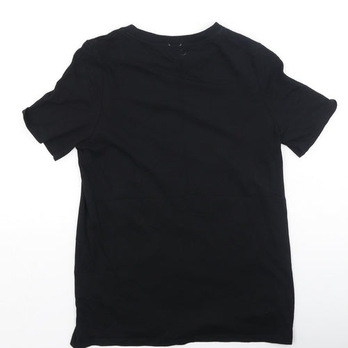 River Island Womens Black  Cotton Basic T-Shirt Size 8 Round Neck