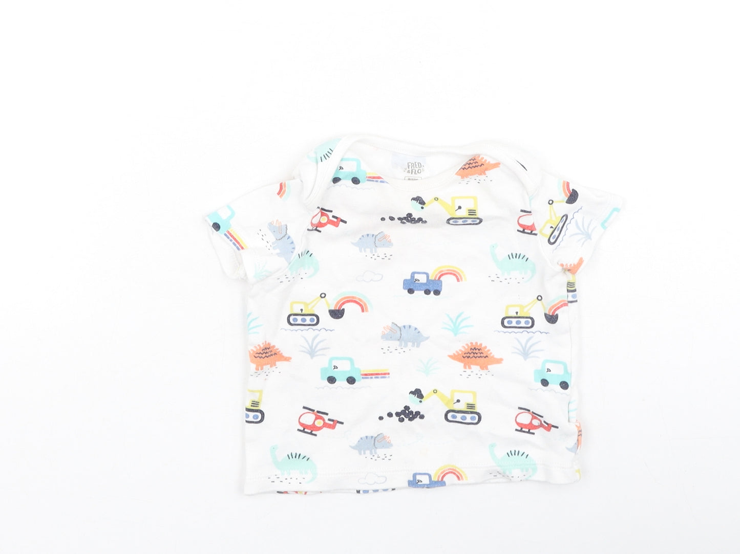 F&F Baby Multicoloured  Cotton Basic T-Shirt Size 9-12 Months Round Neck