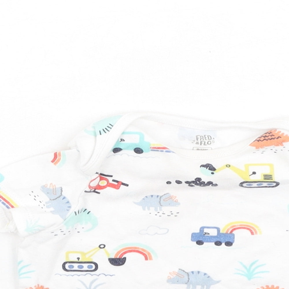 F&F Baby Multicoloured  Cotton Basic T-Shirt Size 9-12 Months Round Neck