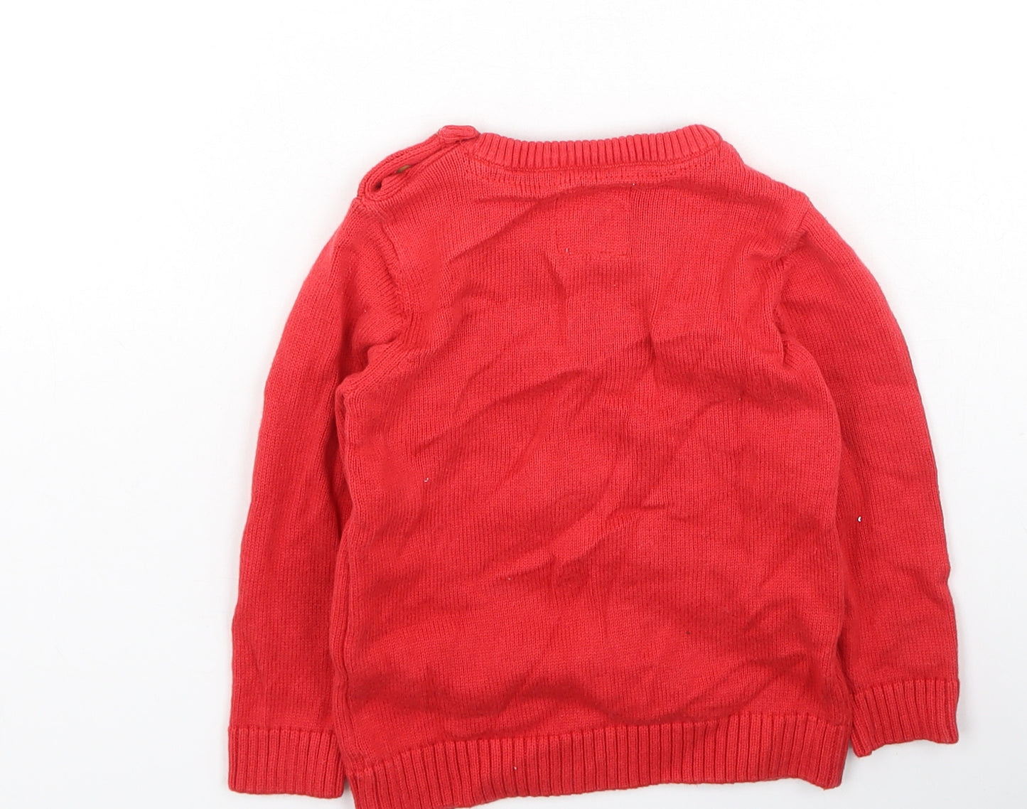 F&F Baby Red  Cotton Pullover Jumper Size 12-18 Months   - Christmas Jumper